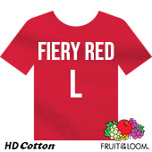 Fruit of the Loom HD Cotton T-shirt - Fiery Red - Large