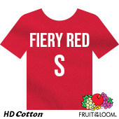 Fruit of the Loom HD Cotton T-shirt - Fiery Red - Small