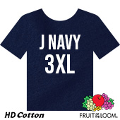 Fruit of the Loom HD Cotton T-shirt - J Navy - 3XL