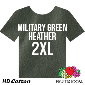 Fruit of the Loom HD Cotton T-shirt - Military Green Heather - 2XL