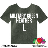 Fruit of the Loom HD Cotton T-shirt - Military Green Heather - Large