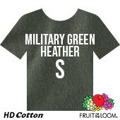 Fruit of the Loom HD Cotton T-shirt - Military Green Heather - Small