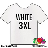 Fruit of the Loom HD Cotton T-shirt - White - 3XL