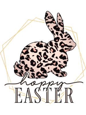 Happy Easter Pink Leopard Bunny - 143
