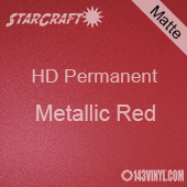 12" x 5' Roll - StarCraft HD Matte Permanent Vinyl - Metallic Red