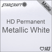 12" x 5' Roll - StarCraft HD Matte Permanent Vinyl - Metallic White 