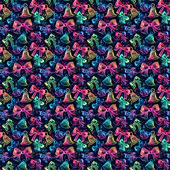 Printed Pattern Vinyl - Glossy - Neon Bells and Bows 12" x 24" Sheet