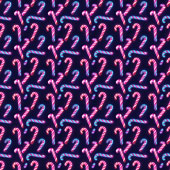 Printed Pattern Vinyl - Glossy - Neon Candy Canes 12" x 24" Sheet