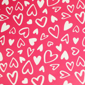 Printed Pattern Vinyl - All the Hearts - Bright Pink - 12" x 24" 