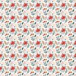 Printed Pattern Vinyl - Poinsettia Perfect White - 12" x 24" 