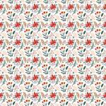 Printed Pattern Vinyl - Poinsettia Perfect White - 12" x 12"