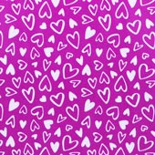 DIY ALEX Glitter Printed Pattern Vinyl - All The Hearts - Bright Purple - 12" x 12"