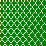 Printed Pattern Vinyl - Glossy - Green and White Quatrefoil 12" x 12" Sheet