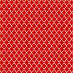 Printed Pattern Vinyl - Glossy - Red and White Small Quatrefoil 12" x 24" Sheet