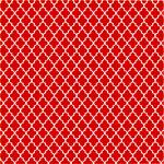 Printed Pattern Vinyl - Glossy - Red and White Small Quatrefoil 12" x 24" Sheet