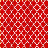 Printed Pattern Vinyl - Glossy - Red and White Quatrefoil 12" x 24" Sheet