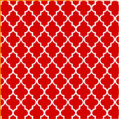 Printed Pattern Vinyl - Glossy - Red and White Quatrefoil 12" x 12" Sheet