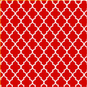 Printed Pattern Vinyl - Glossy - Red and White Quatrefoil 12" x 12" Sheet
