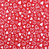 DIY ALEX Glitter Printed Pattern Vinyl - All The Hearts - Red - 12" x 12"