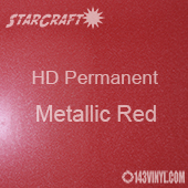 12" x 12" Sheet - StarCraft HD Glossy Permanent Vinyl - Metallic Red 