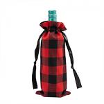 Wine Bottle Gift Bag - Red Buffalo Plaid