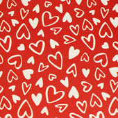 Printed Pattern Vinyl - Matte - All the Hearts - Red - 12" x 12"