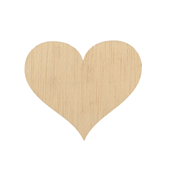 Small Heart Wood Blank - 3" x 3.5"