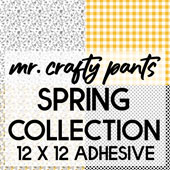 Mr.Crafty Pants Spring Collection - Matte Printed Pattern Adhesive Vinyl  -  12" x 12" Sheets