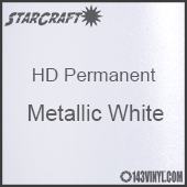 12" x 24" Sheet - StarCraft HD Glossy Permanent Vinyl - Metallic White 