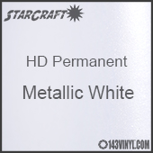 12" x 10 Yard Roll - StarCraft HD Matte Permanent Vinyl - Metallic White 