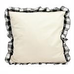 Ruffle Pillow Cover - White Buffalo Plaid